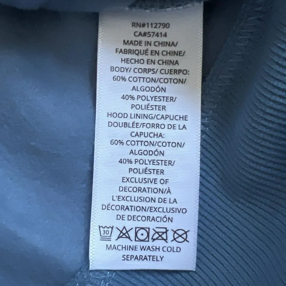 True Religion Hoodie Mens Size Small Blue Zip Up Buddha Horseshoe Logo NWT Y2K
